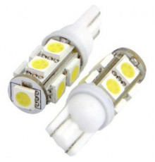 Лампа 12V габарит без цоколя 2шт 9 SMD зелен