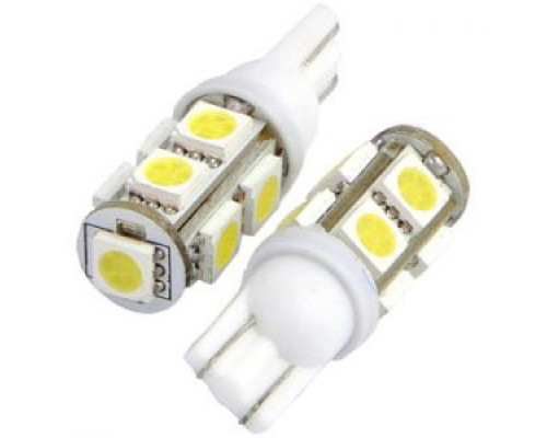 Лампа 12V габарит без цоколя 2шт 9 SMD зелен