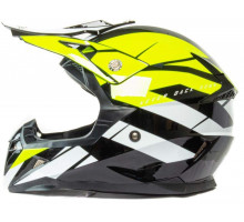 Шлем мото кроссовый HIZER 915 (L) neon/yellow/white (17740)