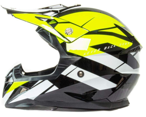 Шлем мото кроссовый HIZER 915 (L) neon/yellow/white (17740)