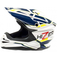 Шлем мото кроссовый HIZER J6803 (L) white/blue (14669)